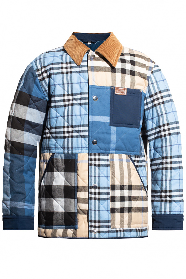 Burberry Ms Reg Cc Bill - Blue Checked jacket Burberry - Domaine